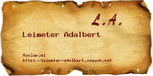Leimeter Adalbert névjegykártya